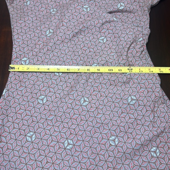 PATAGONIA Bay Laurel Faux Wrap Geometric Knot Back Stretch Dress Women Size L - Picture 11 of 13